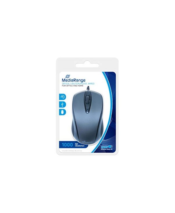 MediaRange Wired Optical Mouse Black/Grey MROS201