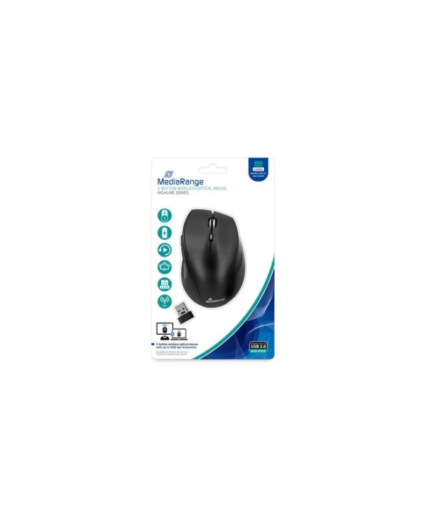 MediaRange Highline Wireless Optical Mouse Black MROS208