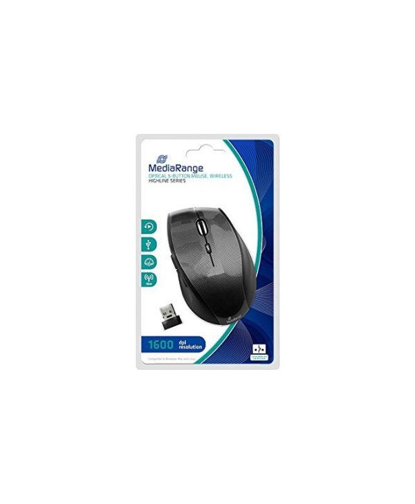 MediaRange Highline Wireless Optical Mouse Carbon Black MROS207