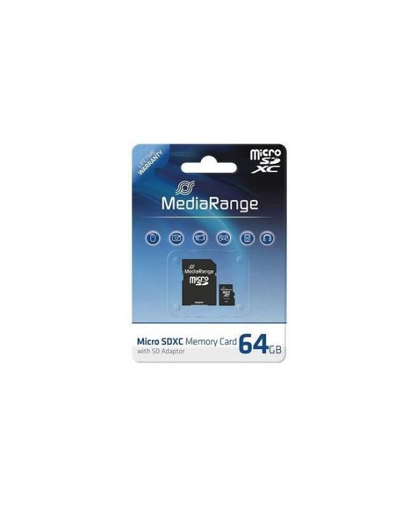 MediaRange MicroSDXC 64GB Class 10 + SD Adapter MR955