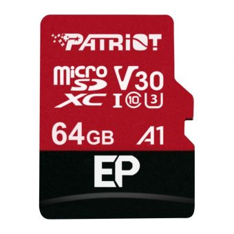 Patriot EP R100 W80 MicroSDXC 64GB UHS-I U3 Class 10 + SD Adapter PEF64GEP31MCX