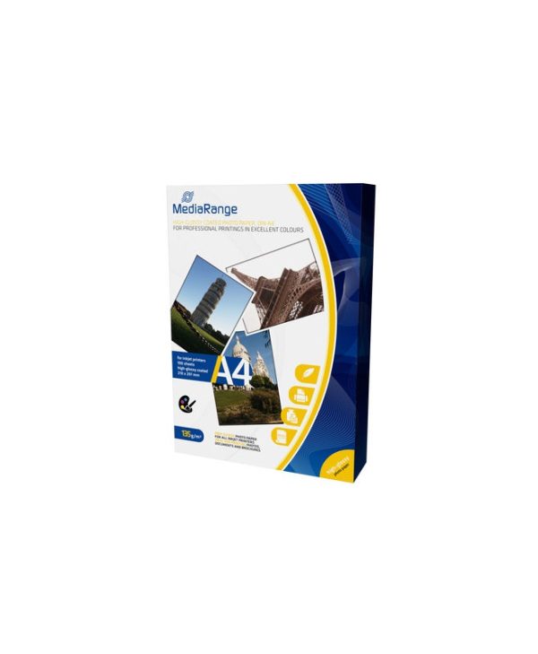 MediaRange A4 High Glossy Photo Paper 135g 100 Sheets MRINK107