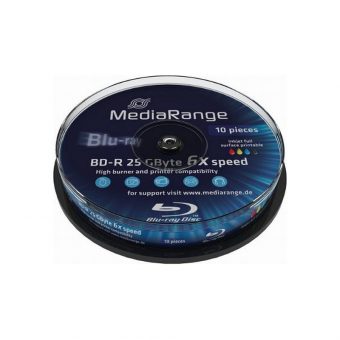 MediaRange BD-R Dual Layer Printable 50GB 6x 10 Pack Cake MR509