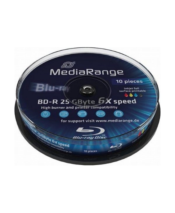 MediaRange BD-R Dual Layer Printable 50GB 6x 10 Pack Cake MR509