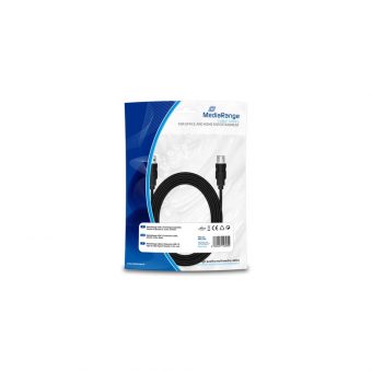 MediaRange Cable USB 2.0 A Male - USB 2.0 B Female 5m Black MRCS108 - Image 2
