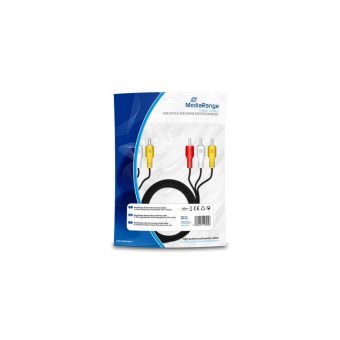 MediaRange Cable 3x RCA Male - 3x RCA Male 3m Black MRCS123 - Image 2