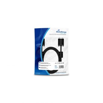 MediaRange Cable VGA Male - VGA Male with Ferrite Cores 1.8m Black MRCS147 - Image 2