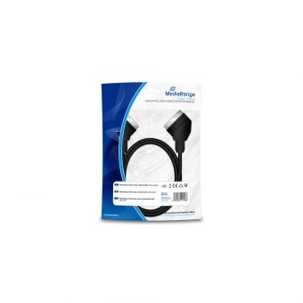 MediaRange Cable Scart Male - Scart Male 1.4m Black MRCS152 - Image 2