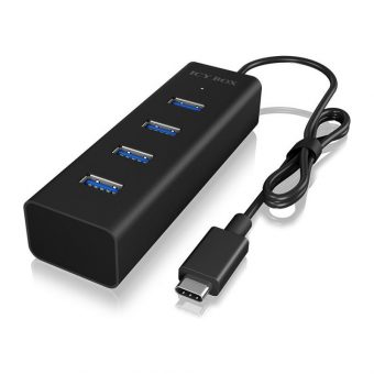 RaidSonic Icy Box IB-HUB1409-C3 USB 3.0 Type-C 4-Port USB 3.0 Hub Black - Image 2