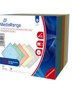 MediaRange CD Soft Slimcase for 1 Disc 5mm Assorted Colors 20Pack BOX37