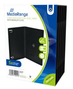 MediaRange DVD Case for 1 Disc 14mm Black 5 Pack BOX30