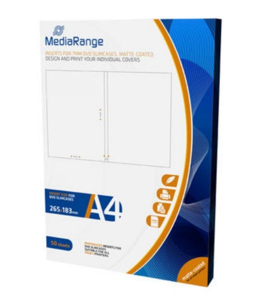 MediaRange Matte Inserts for 7mm DVD Cases 50 Pack MRINK122