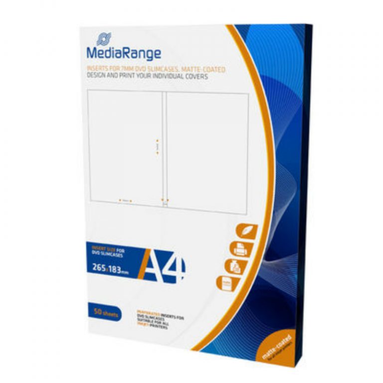 MediaRange Matte Inserts for 7mm DVD Cases 50 Pack MRINK122