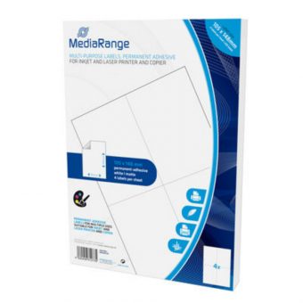 MediaRange Multi-Purpose Labels 105x148mm Permanent Adhesive White 200 Pack MRINK143 - Image 2