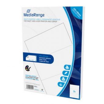 MediaRange Multi-Purpose Labels 210x99mm Permanent Adhesive White 150 Pack MRINK142 - Image 2