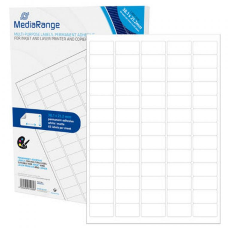 MediaRange Multi-Purpose Labels 38.1×21.2mm Permanent Adhesive White 3250 Pack MRINK151