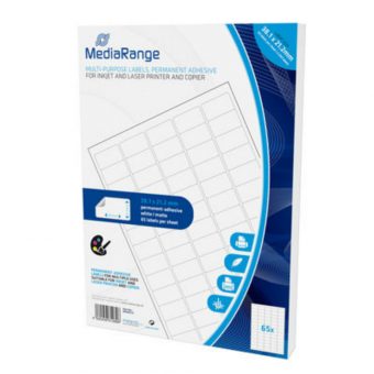 MediaRange Multi-Purpose Labels 38.1x21.2mm Permanent Adhesive White 3250 Pack MRINK151 - Image 2
