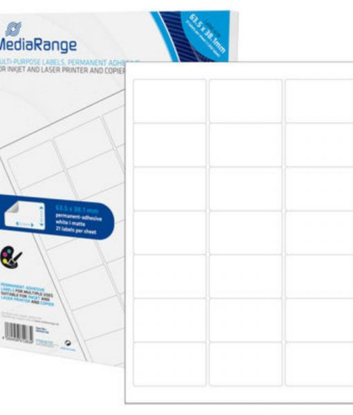 MediaRange Multi-Purpose Labels 63.5×38.1mm Permanent Adhesive White 1050 Pack MRINK148