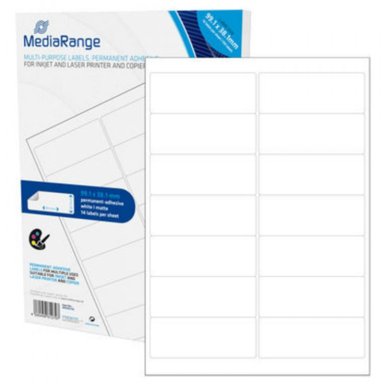 MediaRange Multi-Purpose Labels 99.1×38.1mm Permanent Adhesive White 700 Pack MRINK146