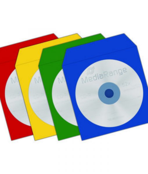 MediaRange Paper Sleeves for 1 Disc Assorted Colors 100Pack BOX67_2