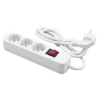 MediaRange Socket Strip 3-Way Schuko with Power Switch & Child Protection 1.4m White MRCS205