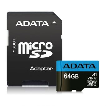 ADATA MicroSDXC 64GB UHS-I U1 V10 + SD Adapter AUSDX64GUICL10A1-RA1