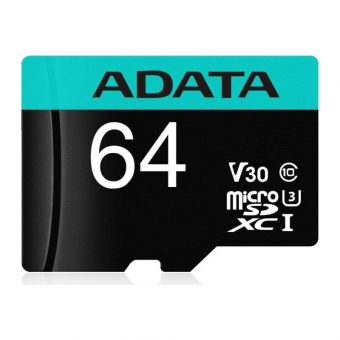 ADATA MicroSDXC 64GB UHS-I U3 + SD Adapter AUSDX64GUI3V30SA2-RA1 - Image 2