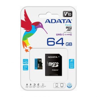 ADATA MicroSDXC 64GB UHS-I U1 V10 + SD Adapter AUSDX64GUICL10A1-RA1 - Image 3