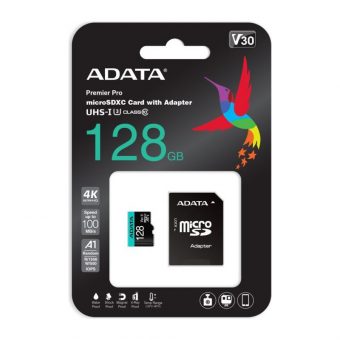ADATA MicroSDXC 128GB UHS-I U3 + SD Adapter AUSDX128GUI3V30SA2-RA1 - Image 4