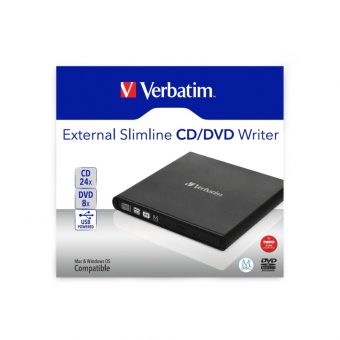 Verbatim External Slimline CD/DVD Writer Black 98938 - Image 2