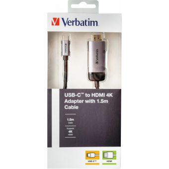 Verbatim USB-C to HDMI 4K Adapter with 1.5m Cable 49144 - Image 4