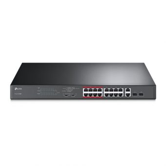 TP-Link 16-Port 10/100Mbps + 2-Port Gigabit Unmanaged PoE Switch TL-SL1218MP v1