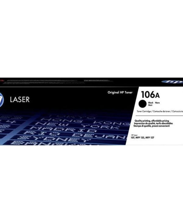 HP 106A Black Original LaserJet Toner 1K Pgs W1106A