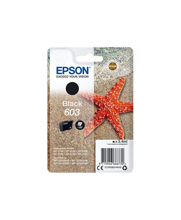 Epson 603 Black Ink 3.4ml C13T03U14010