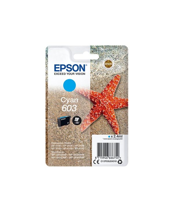 Epson 603 Cyan Ink 2.4ml C13T03U24010