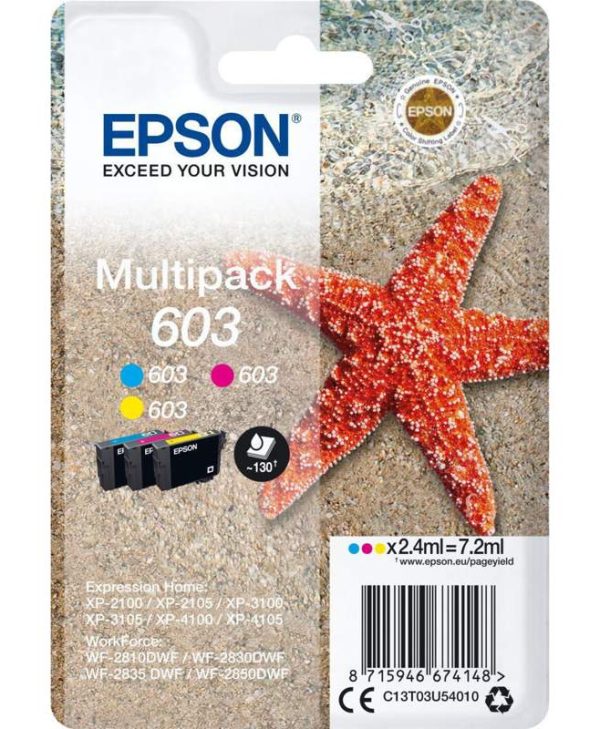 Epson 603 Multipack Inks C/M/Y C13T03U54010