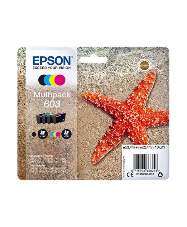 Epson 603 Multipack Inks B/C/M/Y C13T03U64010