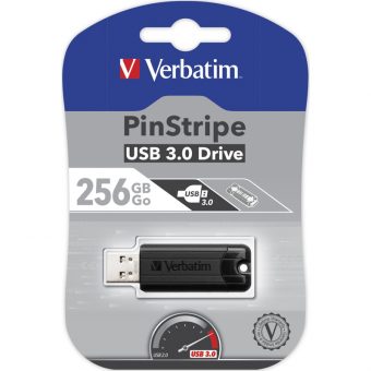 Verbatim PinStripe 256GB USB 3.0 Black 49320 - Image 4