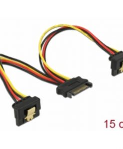 DeLock Cable Power Sata 15-Pin – 2x Sata HDD Angled 0.15m 60128