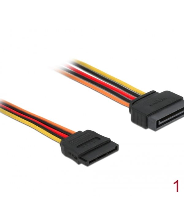 Delock Extension Cable Power SATA 15-Pin Male to SATA 15-Pin Female 1m 60133