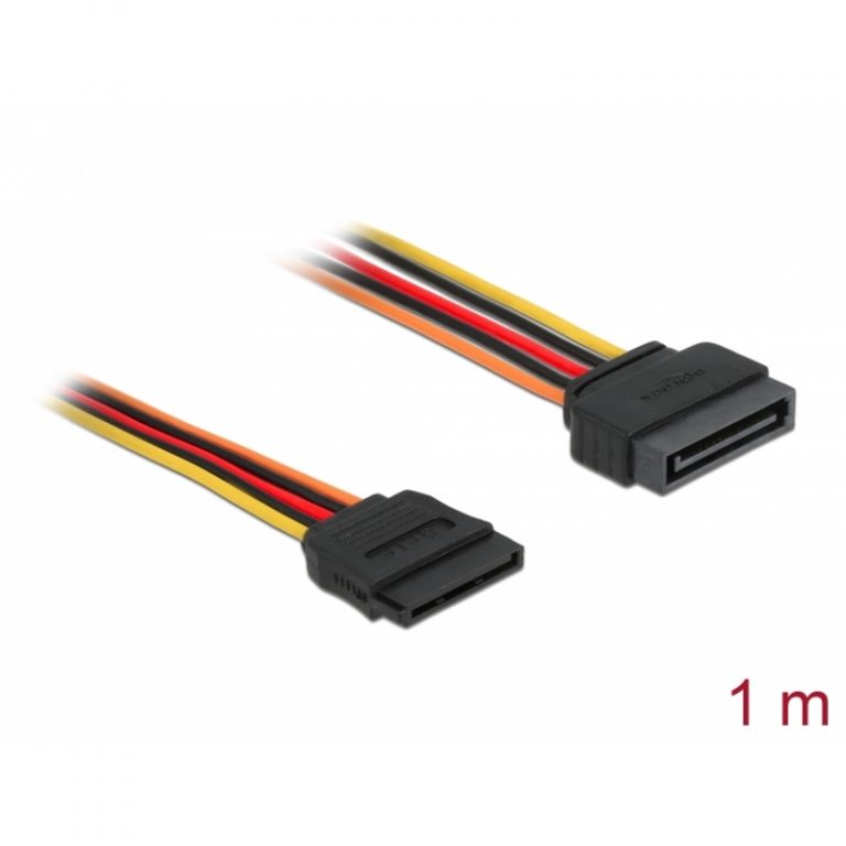 Delock Extension Cable Power SATA 15-Pin Male to SATA 15-Pin Female 1m 60133