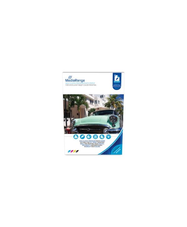 MediaRange A4 High-Glossy Photo Paper 180g 50 Sheets MRINK117