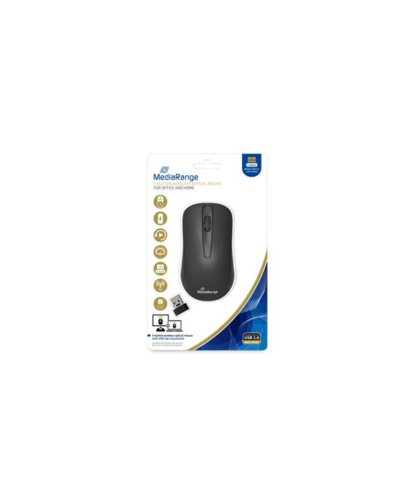 MediaRange 3-Button Wireless Optical Mouse Black MROS209