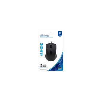 MediaRange Corded 3-Button Optical Mouse Black MROS210