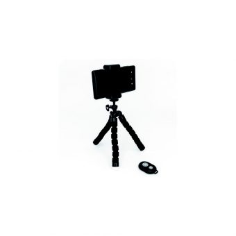 MediaRange Universal Mini Tripod with Flexible Legs and Remote Shutter Black MRMA205 - Image 2