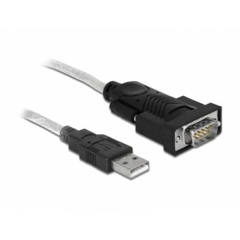 DeLock Adapter USB 2.0 Type-A Male - Serial DB9 RS232 Male + Adapter DB25 1.8m Black 61308 - Image 3