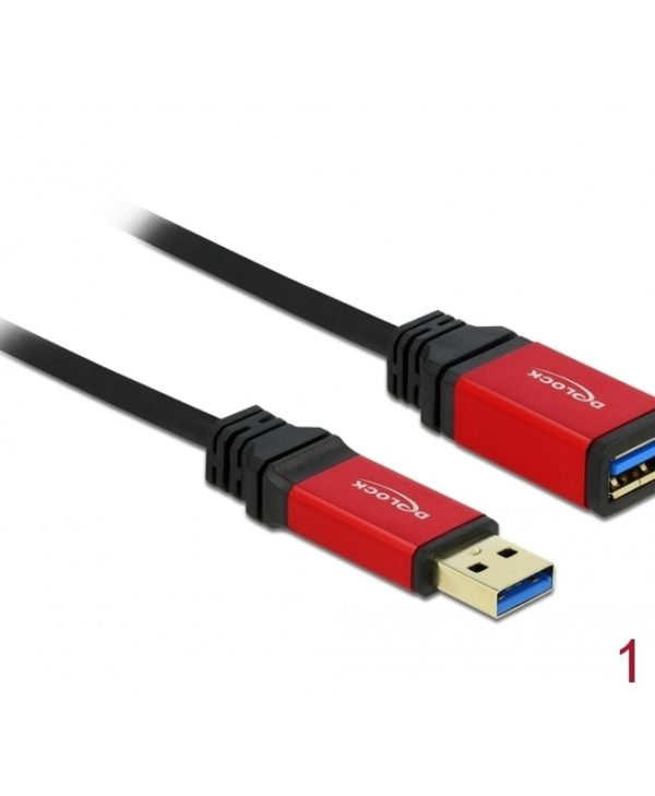 DeLock Extension Cable USB 3.0 Type-A Male - USB 3.0 Type-A Female 1m Premium Black 82752