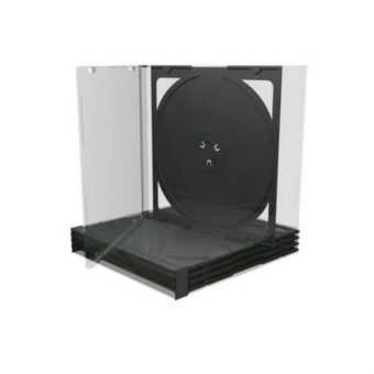 MediaRange CD Jewelcase for 2 Discs 10.4mm 5-Pack Transparent with Black Tray BOX31-2_1