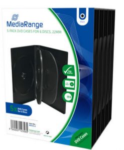 MediaRange DVD Case for 6 Discs 22mm 5-Pack Black BOX35-6