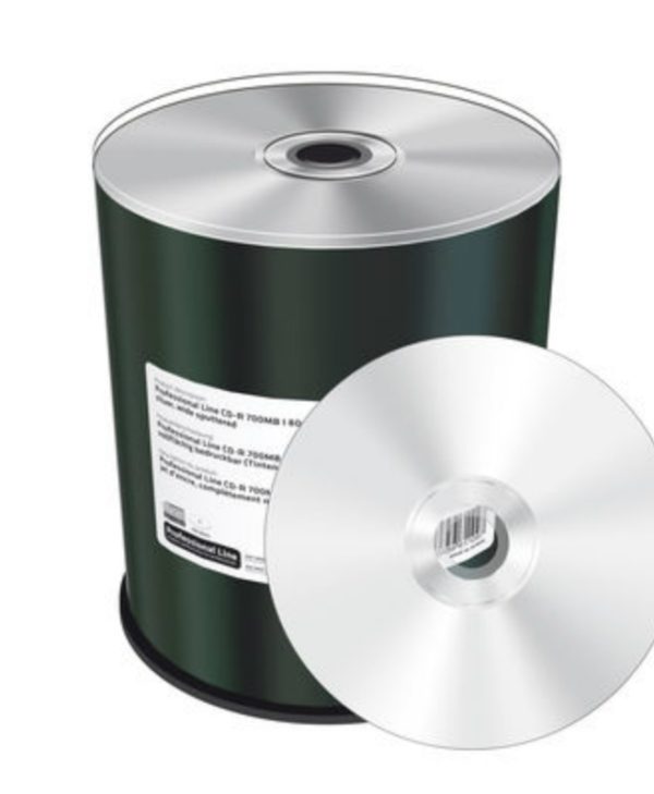 MediaRange Professional Line CD-R 700MB 52x Full Surface Printable Silver 100 Pack Cake MRPL502